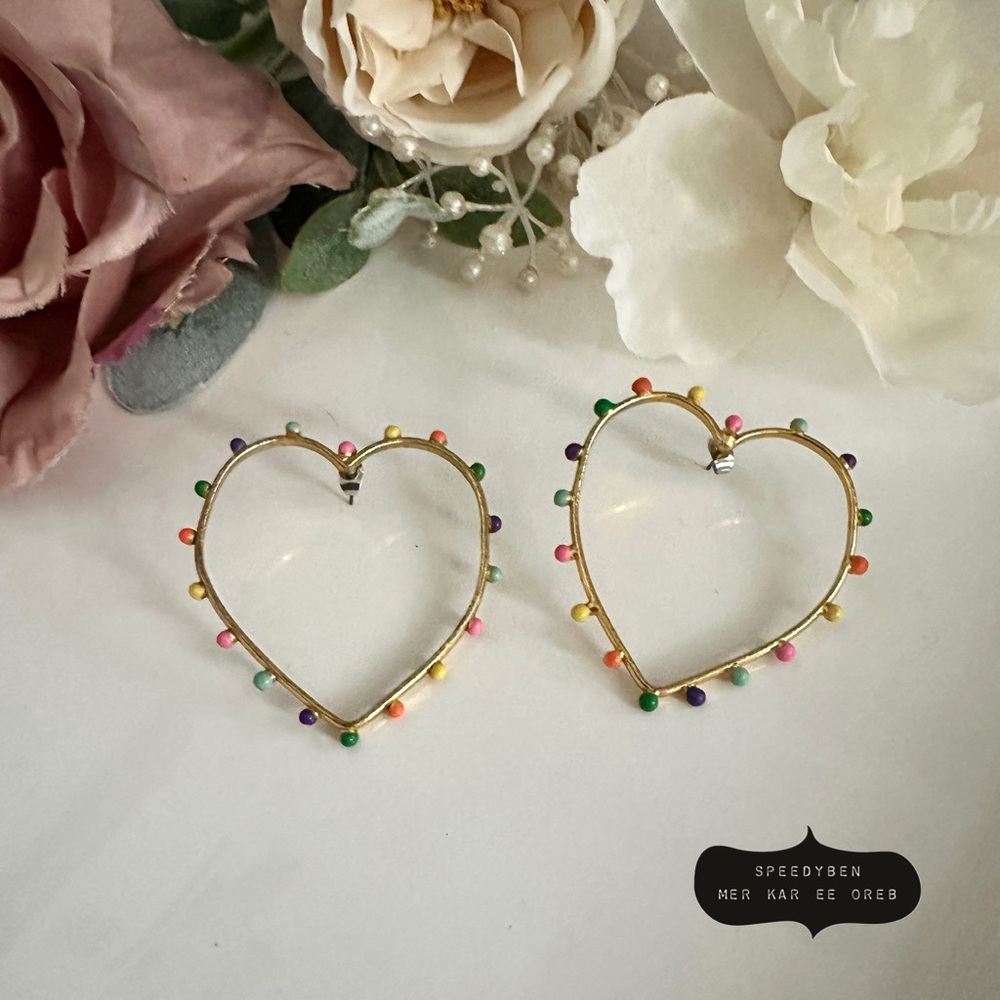 Sylvia Toledano Dot Heart Hoop Earrings